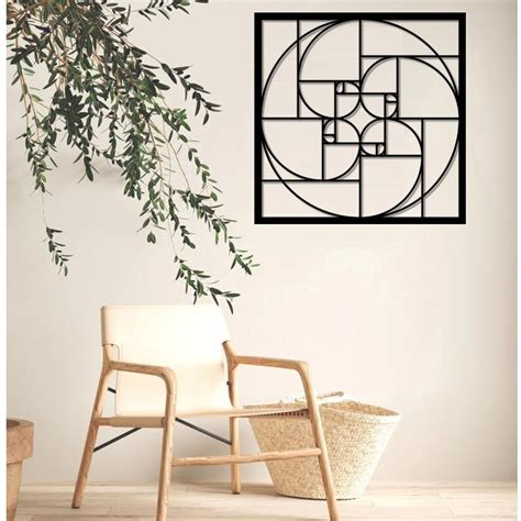 Aplique De Parede Vazado Mdf Sequencia Fibonacci Quadro Decorativo