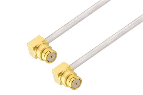 Smp Female Right Angle To Smp Female Right Angle Cable 12 Inch Length Using Pe Sr047al Coax