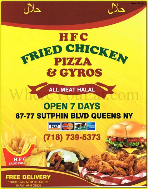 Hfc Fried Chicken Restaurant In Queens Official Menus Photos