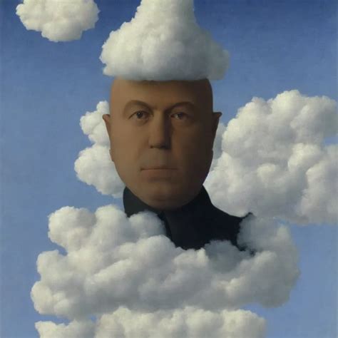 Portrait Of A Man Whos Head Is A Cloud By Rene Stable Diffusion