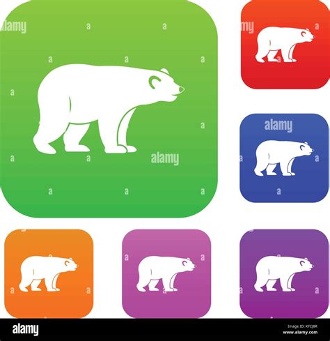 wild bear set color collection stock vector image art alamy