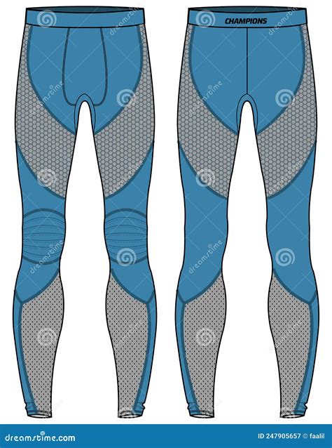 Sports Running Tights Leggings Pants Design Flat Sketch Vector