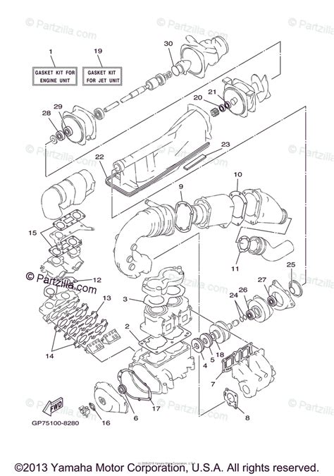 Yamaha Waverunner 2000 Oem Parts Diagram For Repair Kit 1