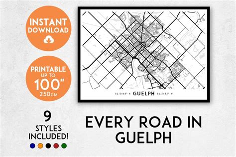 Guelph Map Print Printable Guelph Map Art Guelph Print - Etsy Canada