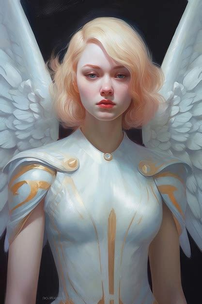 Premium AI Image | A painting of a woman with angel wings