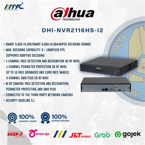 Jual NVR Dahua Wizsense DHI NVR2116HS I2 16CH With AI CCTV Face