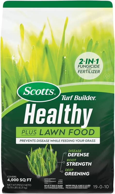 Scotts Turf Builder Healthy Plus Alimento Para Césped Fungicida Y Fertilizante 2 En 1 4000