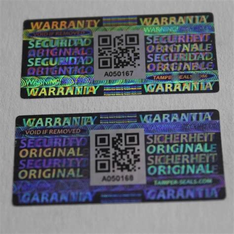 Void Silver Tamper Evident Holographic Stickers D Hologram Printing