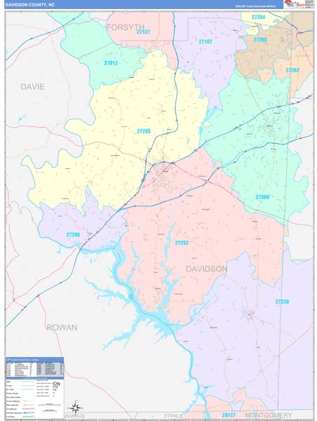 Wall Maps of Davidson County North Carolina - marketmaps.com