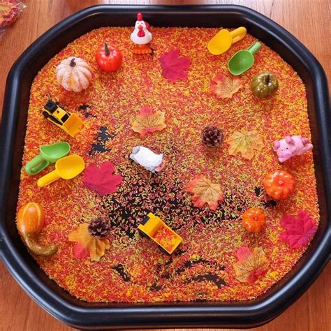 Autumn Tuff Tray Ideas: Colourful Rice, Pumpkins, and More