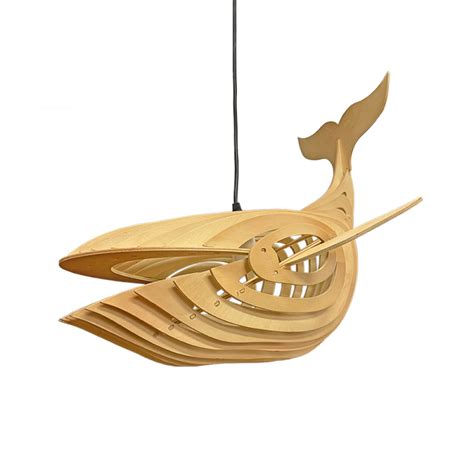 Whale Wooden Pendant Light