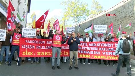 Nakliyat İş Sendikası Üyeleri İsrail ve ABD yi Protesto Etti