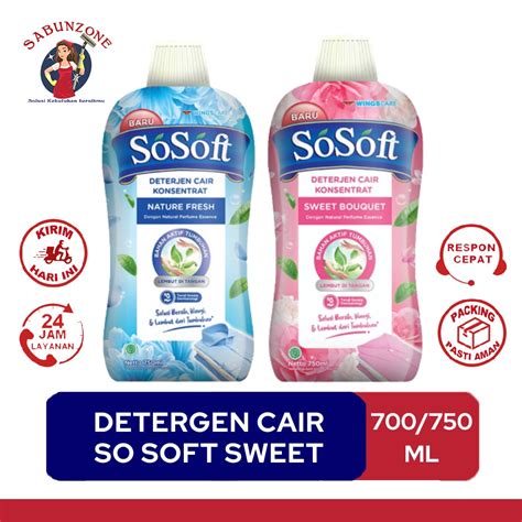 Jual Deterjen Detergen Cair Liquid So Soft Nature Fresh Biru Dan Sweet