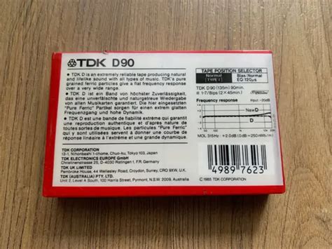 Tdk D 90 Normal Position Type I Blank Audio Cassette Kassette Neu Japan 1985 Eur 2495