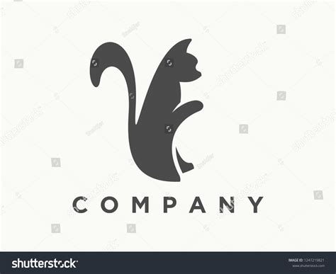 Simple Minimalist Illustration Cat Logo Stock Vector (Royalty Free) 1247219821