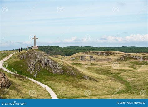 St Dwynwen`s Cross, Llanddwyn Island in Anglesey Stock Image - Image of beaches, patron: 98261785