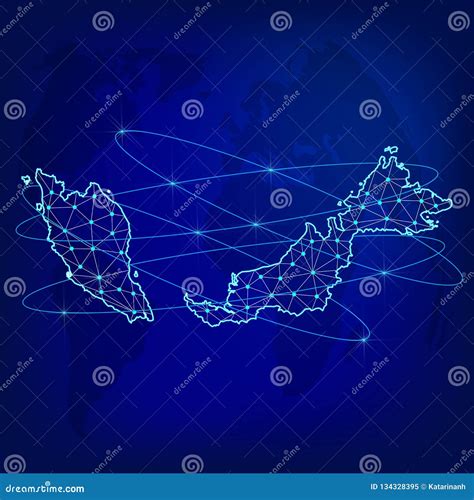 Concepto Global De La Red De La Log Stica Mapa De Red Malasia De Las