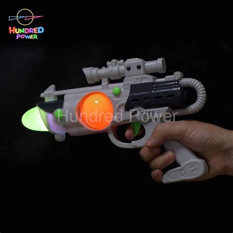 Blinkee Light Up Spinning Barrel Space Gun Laser Space Blaster Toy