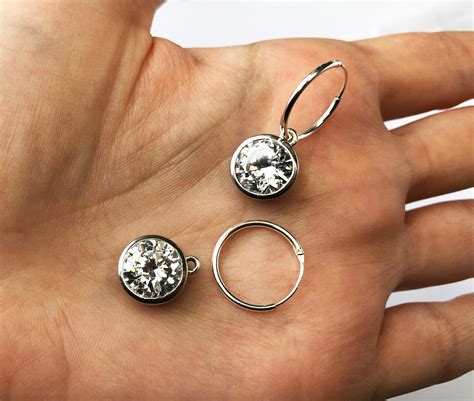 Hoop Earrings With Charm Sterling Silver Hoops Small Removable Etsy