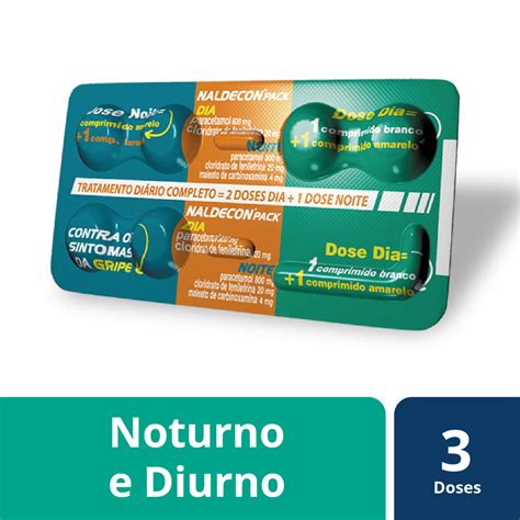 Remedio Para Gripe Dia E Noite - Antigripal Naldecon Pack Dia e Noite - Blíster 6 Comprimidos