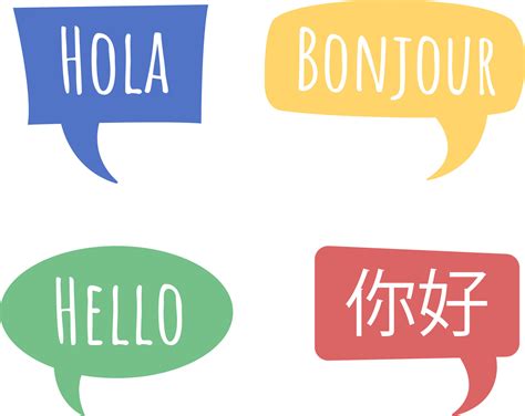 Saying Hello In Different Languages Semi Flat Color Vector Speech