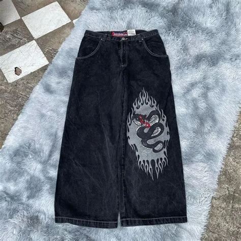 Mens Jeans Jnco Y2k Streetwear 2024 Hip Hop Guantoni Da Boxe Stampa