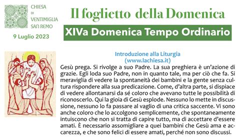 XVIa Domenica Del Tempo Ordinario Diocesi Ventimiglia Sanremo