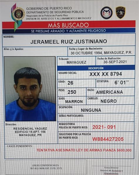 Arrestan fugitivo buscado por tentativa de asesinato en Mayagüez