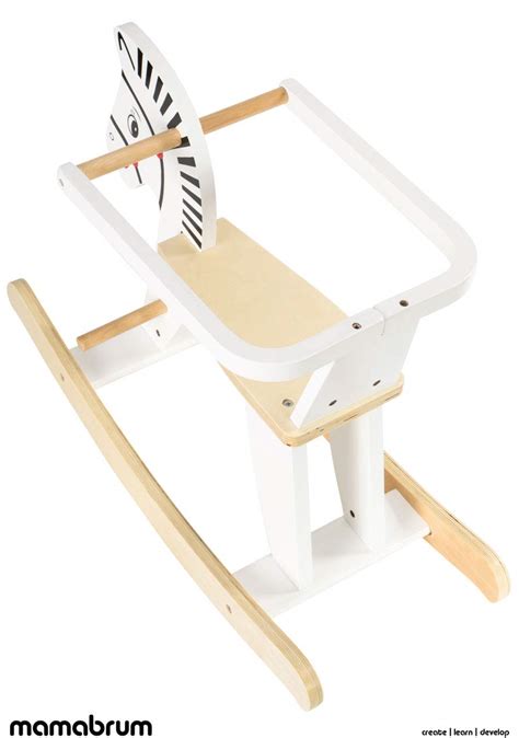 Mamabrum Baby Wooden Rocking Horse With Removable Safety Barriers