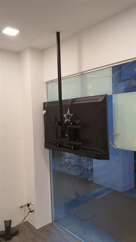 Ceiling Mounted Tv Bracket With Shelf Shelly Lighting