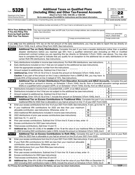 Irs Form 5329 Download Fillable Pdf Or Fill Online Additional Taxes On Qualified Plans