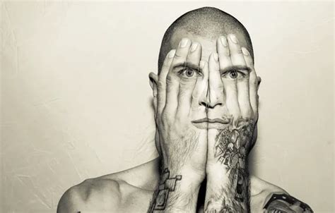 Wallpaper eyes, mouth, hands, tattoo, male, eyes, man, tattoo, digital ...