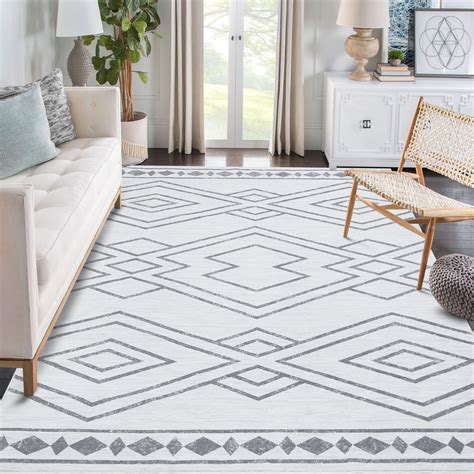 Glowsol X Boho Washable Rug Modern Geometric Rug Indoor Rug