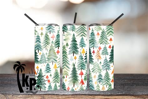 Charming Christmas Tree Tumbler Design Graphic By KHAMPOL SHOP DESIGN