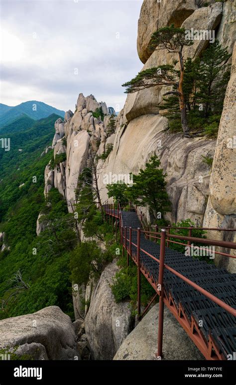 Sunset On Top Of Ulsan Mountain Korea Seoraksan National Park Stock