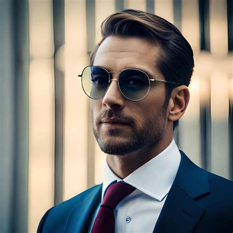 Un Hombre Con Gafas De Sol Y Corbata Se Para Frente A Un Edificio