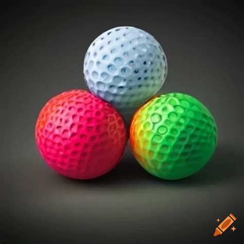 Three colorful stacked golf balls on Craiyon