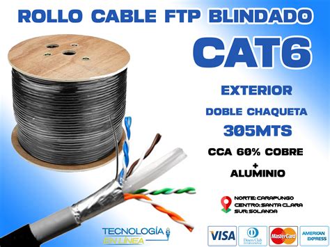 Rollo De Cable Ftp Lan Cable Cat6 305m Tecnología en Línea