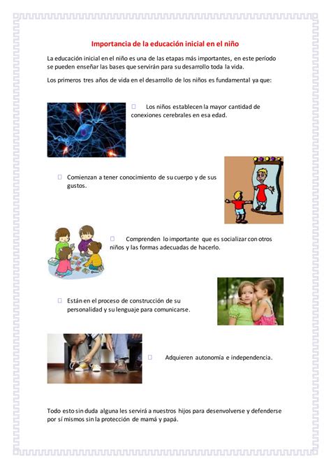 Importancia De La Educación Inicial En El Niño Pdf