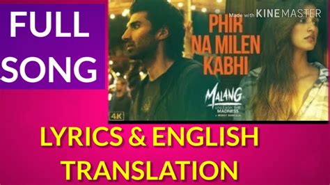 Phir Na Milen Kabhi Lyrics With English Translation Youtube