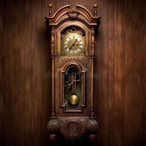 Ai Generated Illustration Of A Classic Wooden Grandfather Clock With A