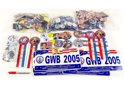 George W Bush Campaign Buttons And Other Material