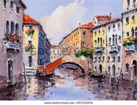 Oil Painting Venice Italy Stock Illustration 641158456