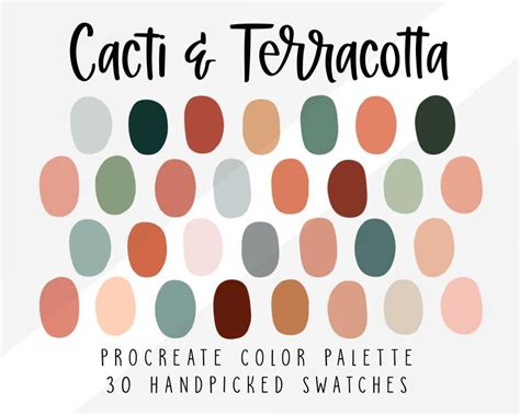 Cactus Terracotta Procreate Color Palette Color Swatches - Etsy | Color ...