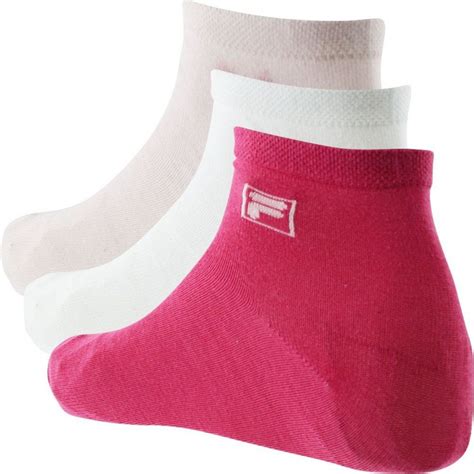 FILA Lot De 3 Paires De Socquettes Femme Coton LOWCUT Rose