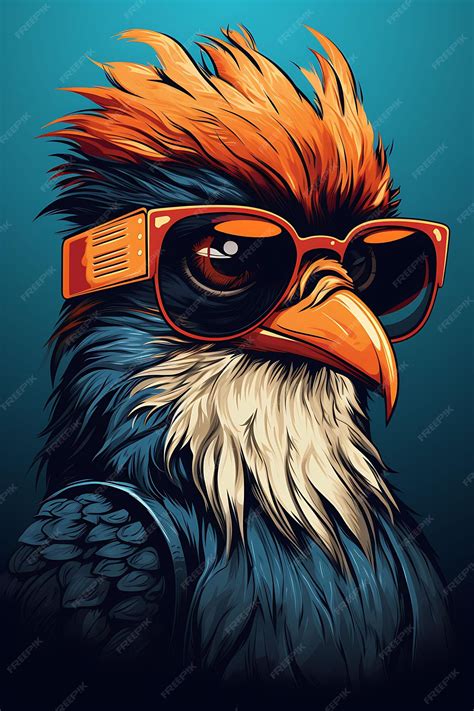 Premium Ai Image Portrait Of Bird Wearing Sunglasses With Swag Pose