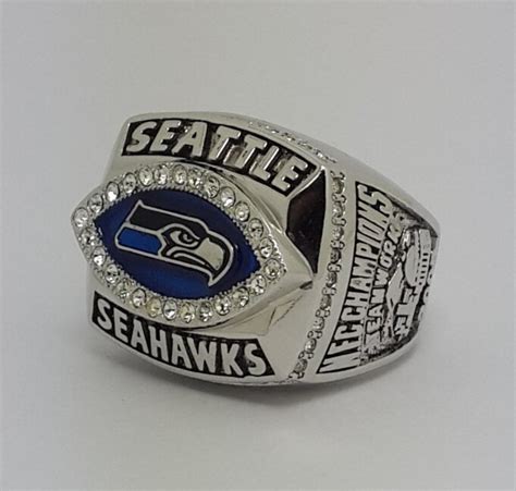 2005 Seattle Seahawks NFC Super Bowl Championship Ring Size 8 14 Back Solid