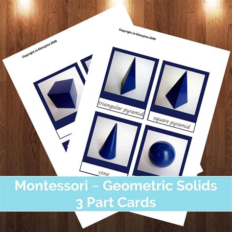 Montessori Geometric Solids 3 Part Cards Pdf Montessori Etsy