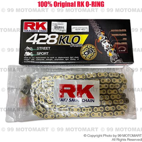 RK CHAIN GS 428 KLO O RING Gold Chain Motorcycle Rantai Gold Motor