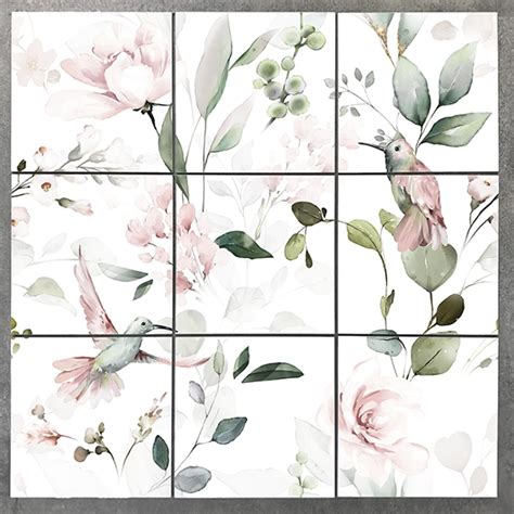 Floral Wall Tiles - Jennoli Art